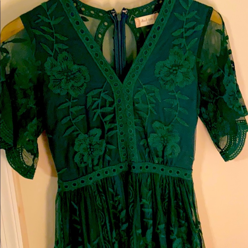 Green leave dress